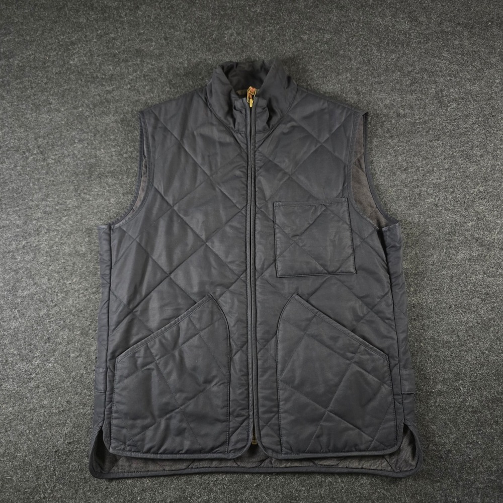 J.Crew Black Sussex Vest Quilted Walker NX-631 Military Style Layer Men's S